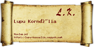Lupu Kornélia névjegykártya